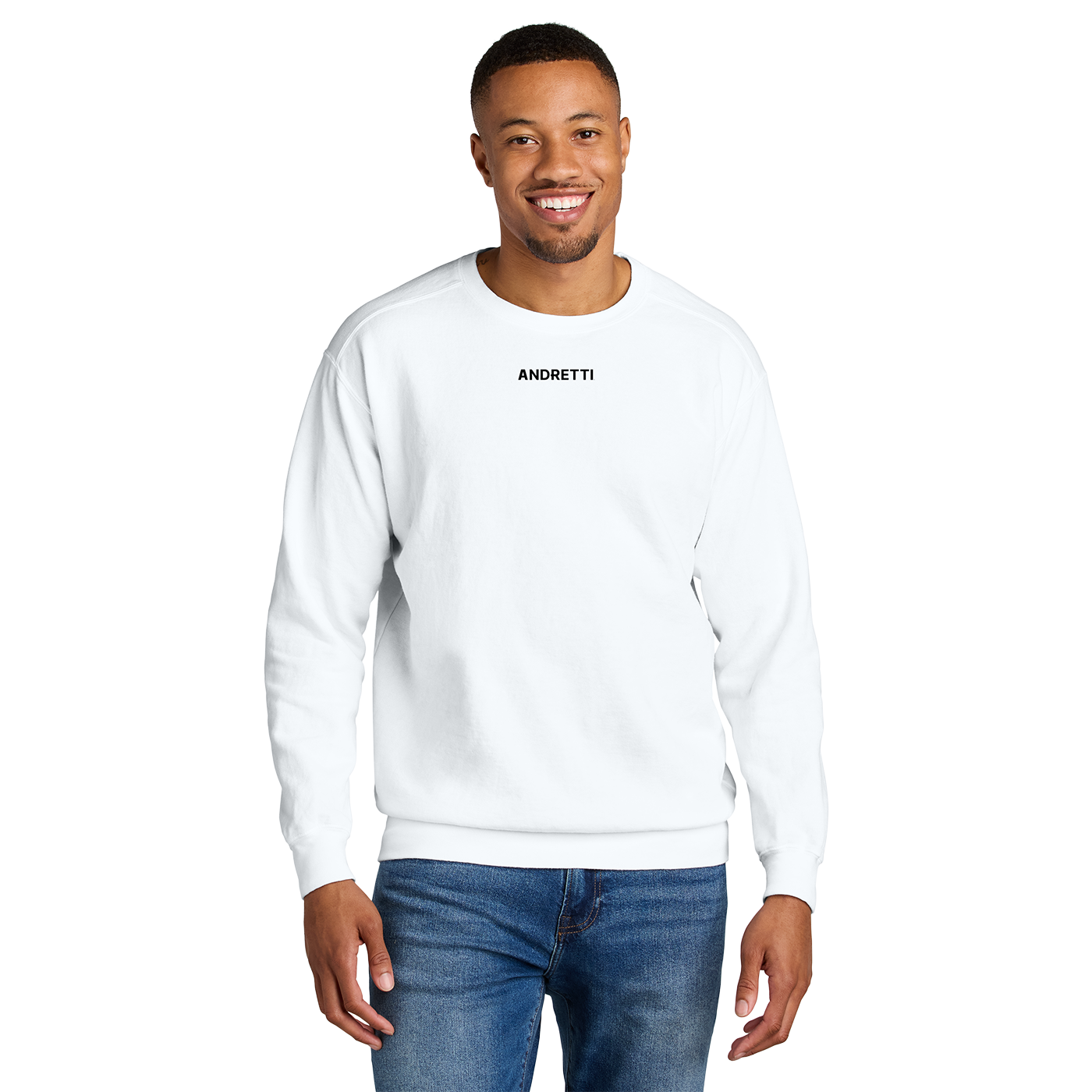 Andretti Classic Cotton White Crewneck
