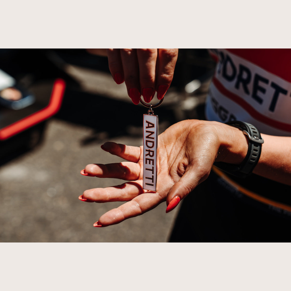 Andretti Rectangle Enamel Key Chain